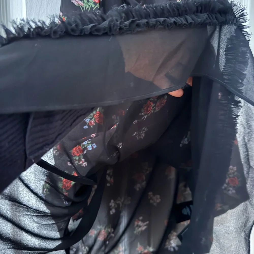 Coach Black Floral Midi Dress - Picture 6 of 12